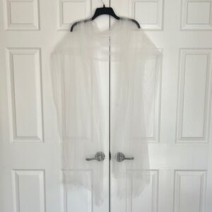 Romantic Sheer Soft Tulle White Shawl Perfect Layering For Wedding Or Prom